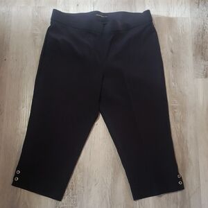 Navy Counterparts Cropped Pants with Button Detail 12P Womens